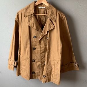 Khaki Jacket Cute Sleeve Detail Like New XL